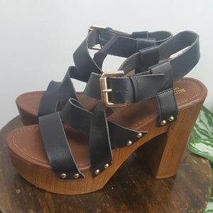 Mossimo Stacked Heel Platform Strappy Sandals